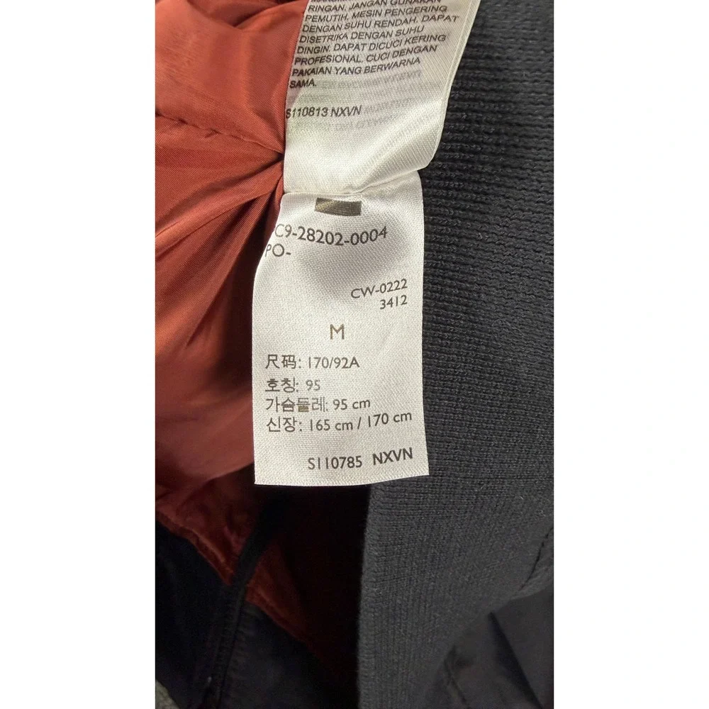 Levis Mens Bomber Jacket Gray Orange Lining Full Zip Flight Coat w/ Flaw